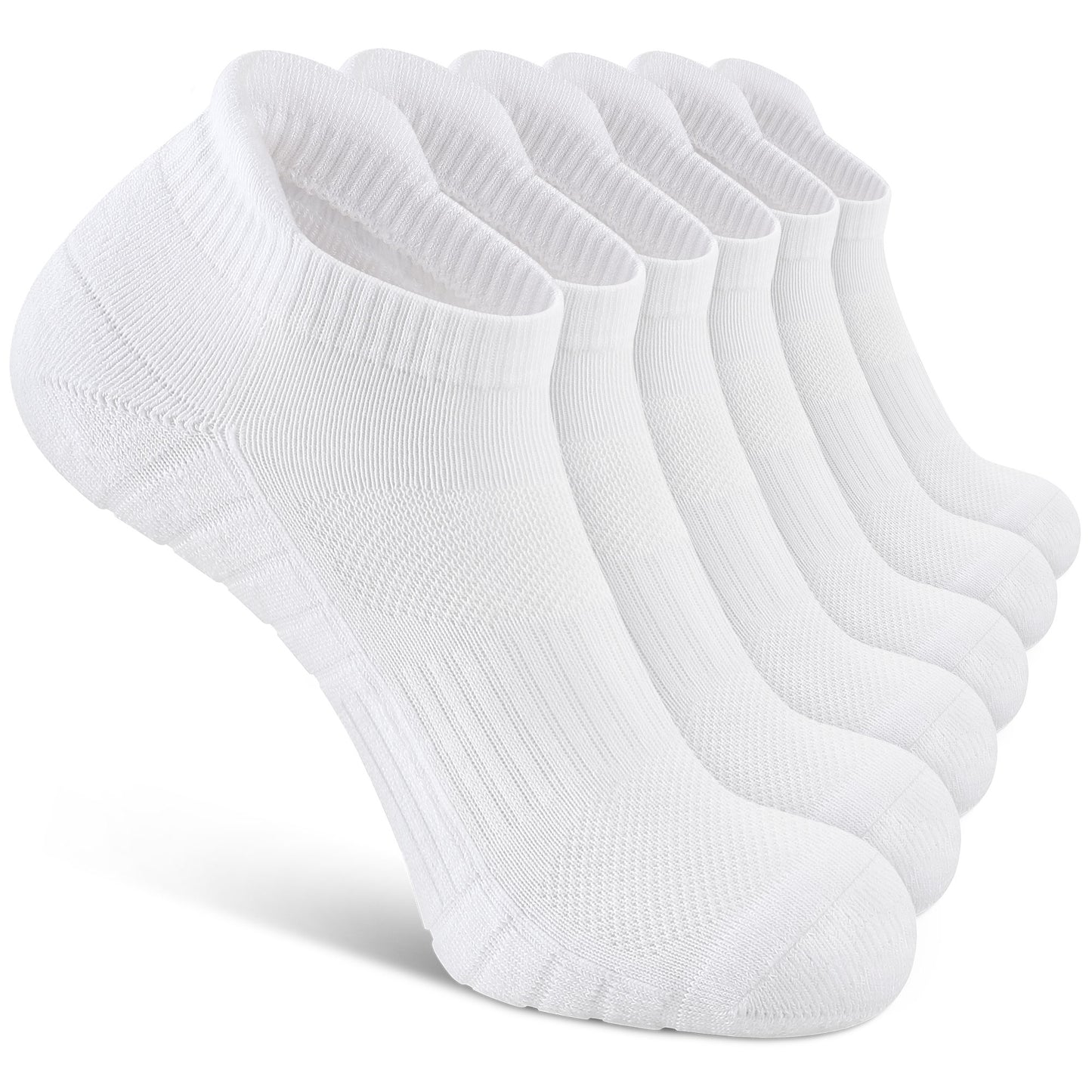 6 Pack Men's Ankle Socks Athletic Socks with Cushion Low Cut Socks Sports Socks for Women Men 6-9/9-12/12-14