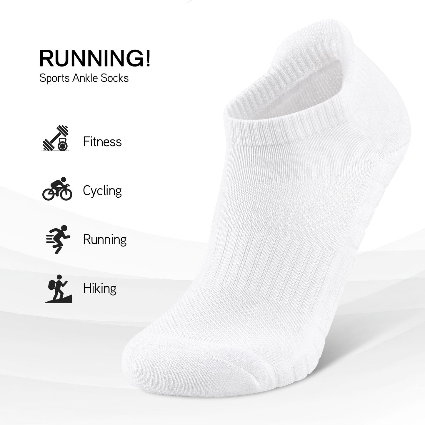 6 Pack Men's Ankle Socks Athletic Socks with Cushion Low Cut Socks Sports Socks for Women Men 6-9/9-12/12-14