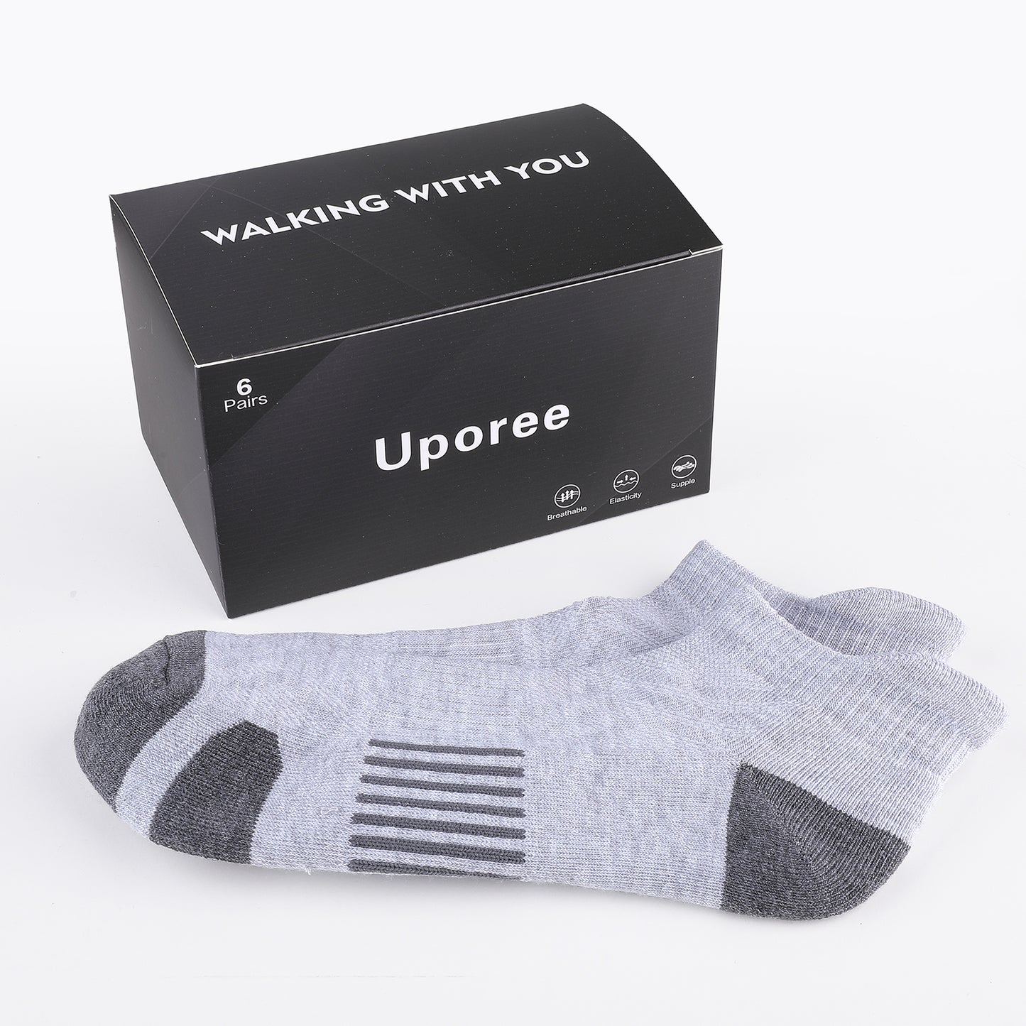 Uporee 10 Pairs Athletic Running Low Cut Socks Thin Cotton Soft Ankle Tab Socks