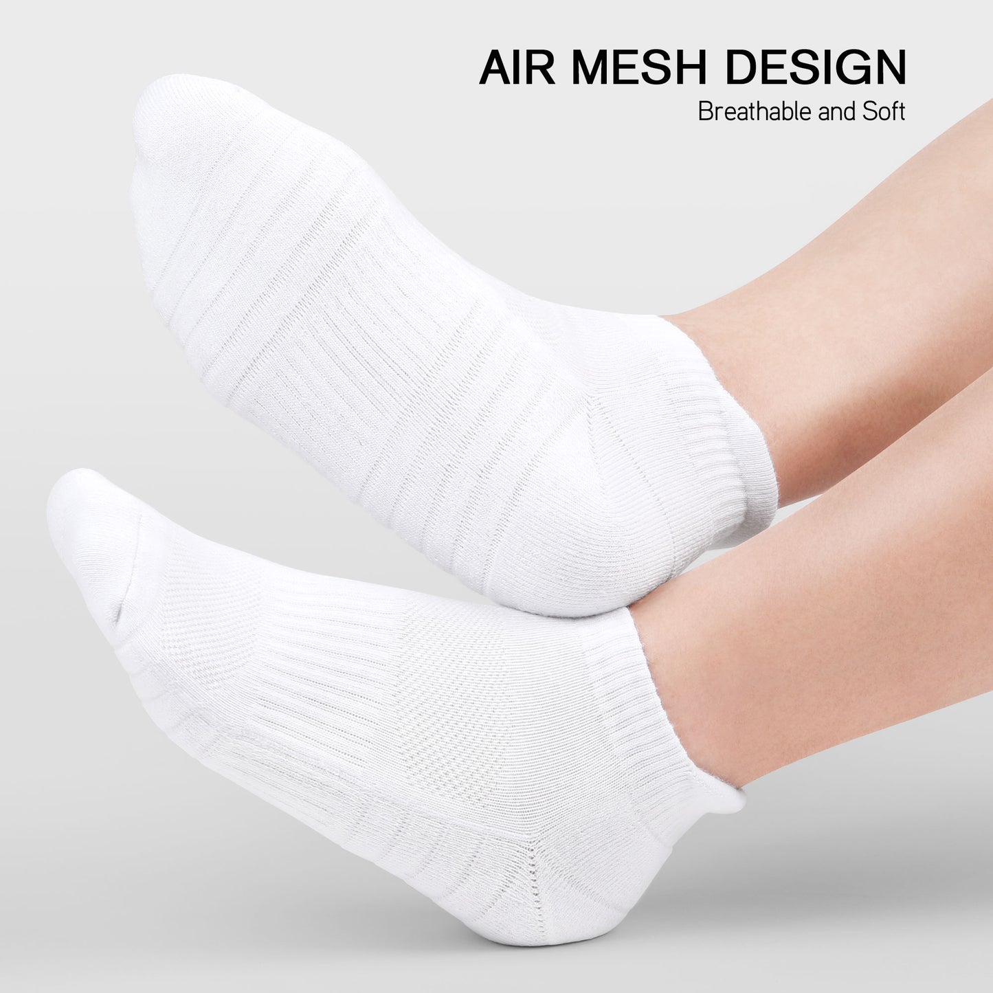 6 Pack Men's Ankle Socks Athletic Socks with Cushion Low Cut Socks Sports Socks for Women Men 6-9/9-12/12-14