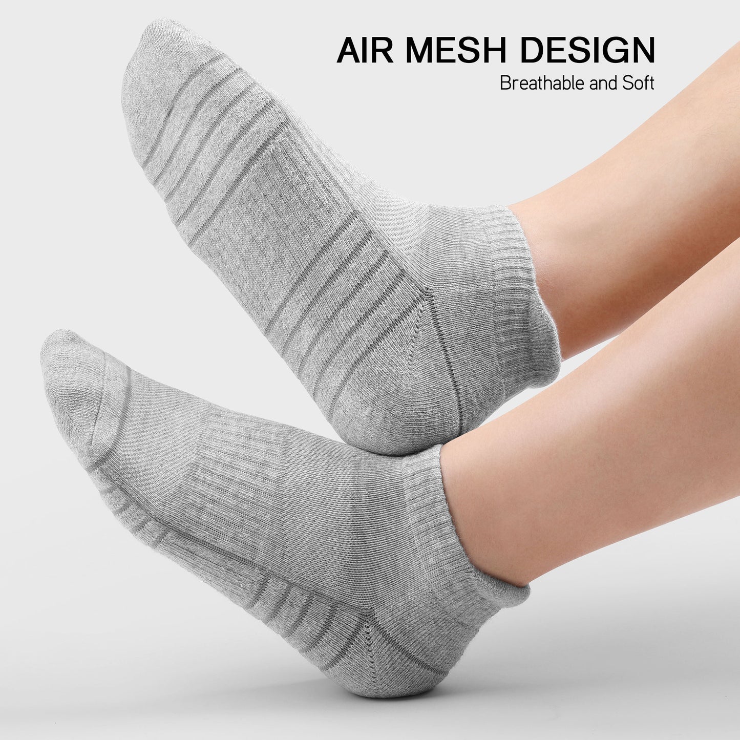 6 Pack Men's Ankle Socks Athletic Socks with Cushion Low Cut Socks Sports Socks for Women Men 6-9/9-12/12-14