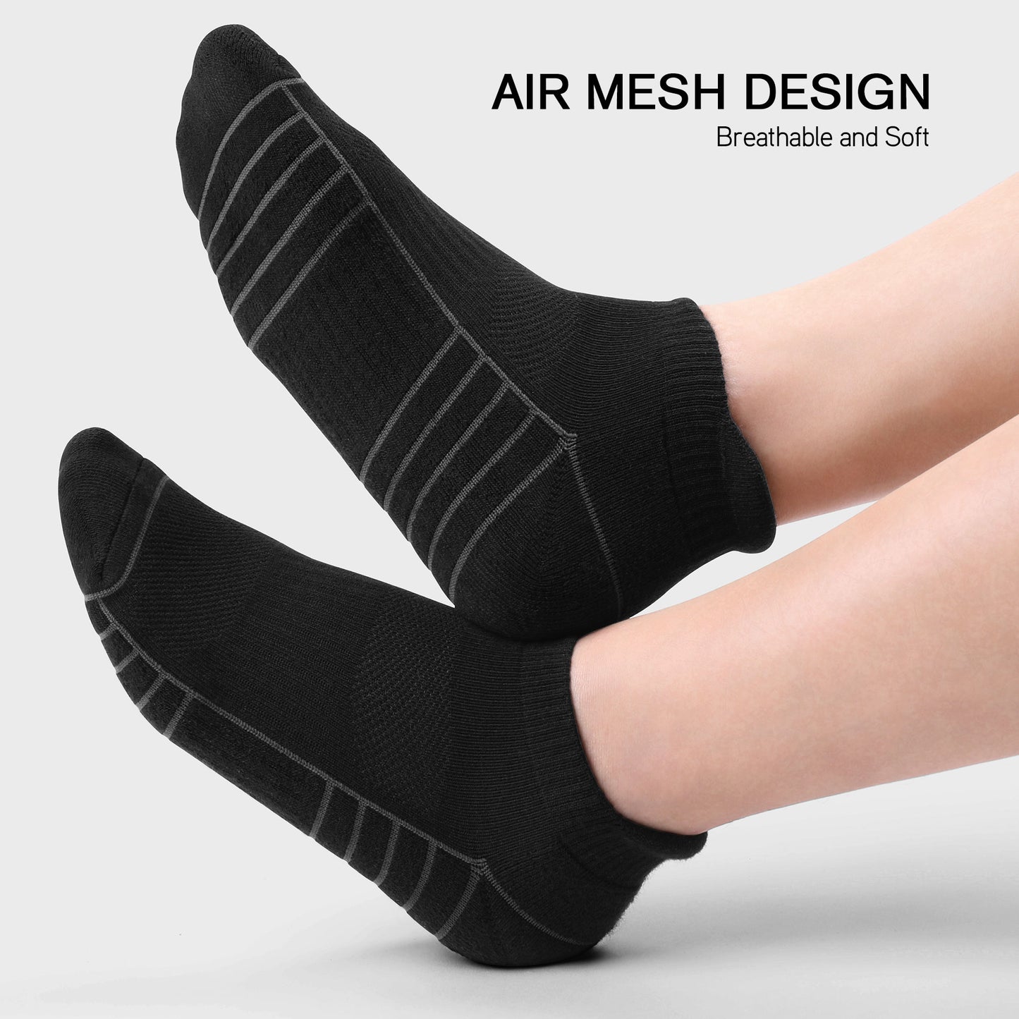 6 Pack Men's Ankle Socks Athletic Socks with Cushion Low Cut Socks Sports Socks for Women Men 6-9/9-12/12-14