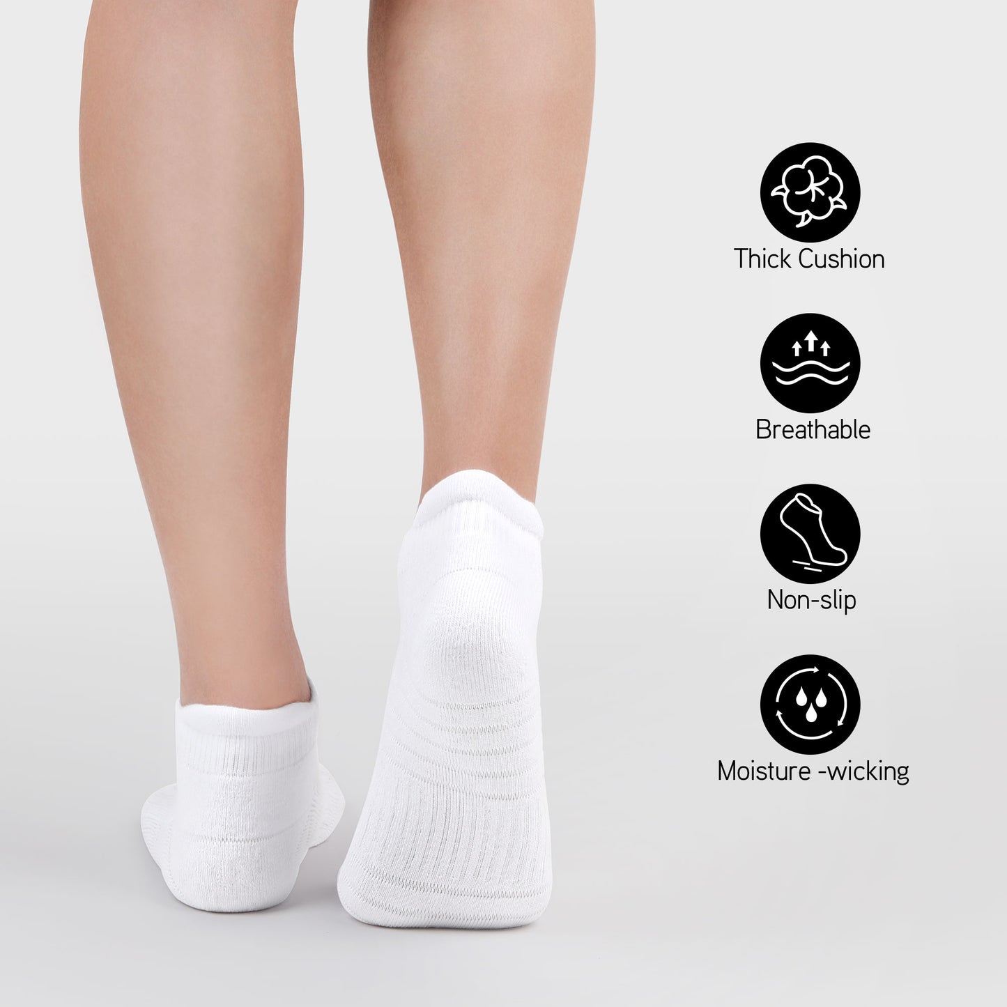 6 Pack Men's Ankle Socks Athletic Socks with Cushion Low Cut Socks Sports Socks for Women Men 6-9/9-12/12-14